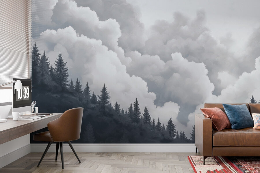 Gruppe von Bäumen und Wolken