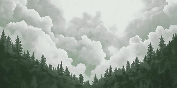 Gruppe von Bäumen und Wolken Gruppe von Bäumen und Wolken