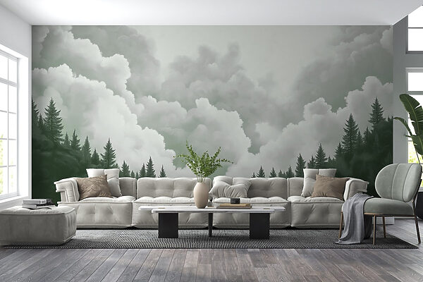 Gruppe von Bäumen und Wolken Gruppe von Bäumen und Wolken