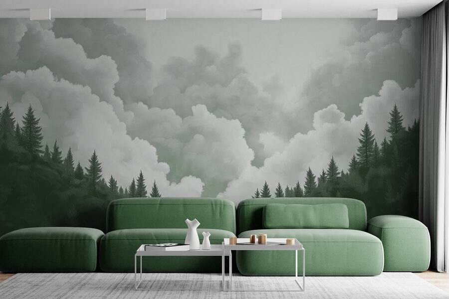 Gruppe von Bäumen und Wolken