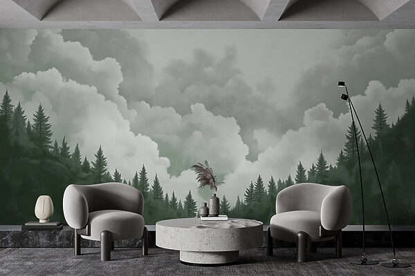 Gruppe von Bäumen und Wolken Gruppe von Bäumen und Wolken