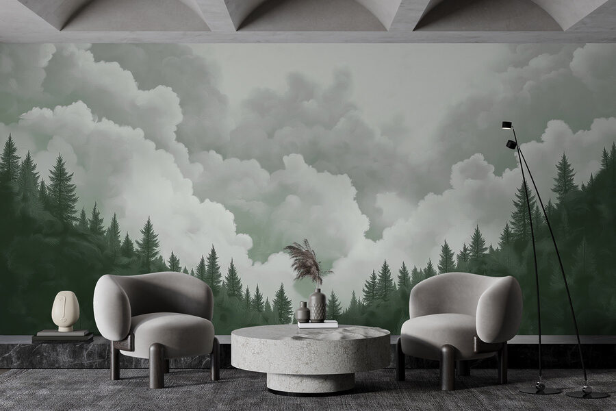 Gruppe von Bäumen und Wolken