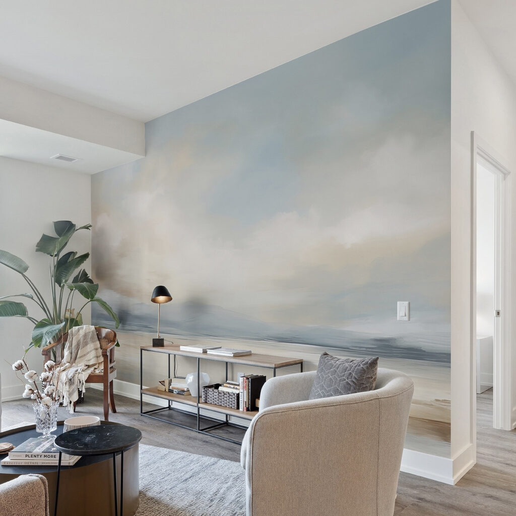 Landscape with a body of water and clouds