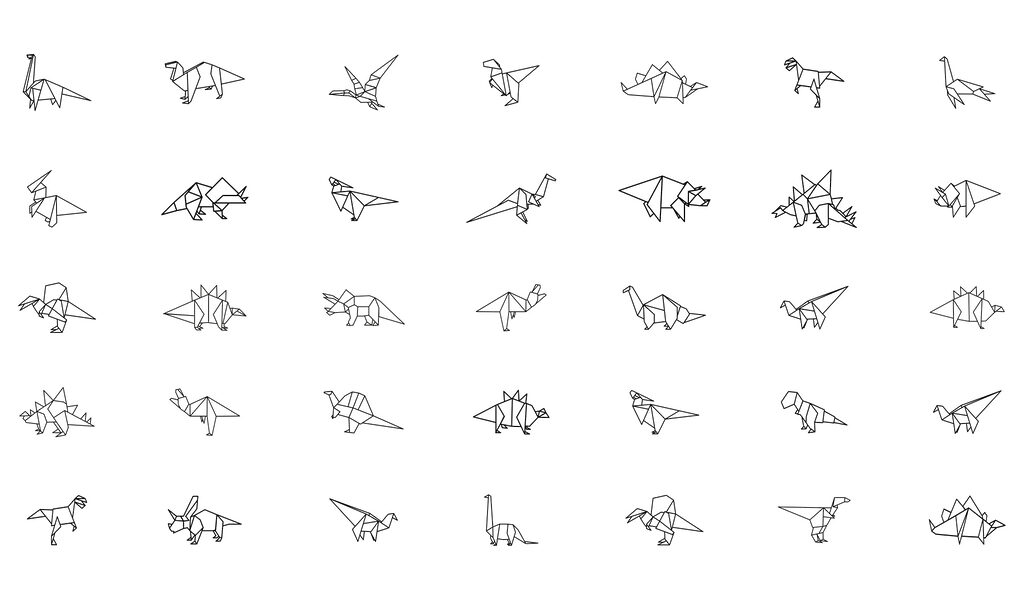 Sammlung von Origami-Tieren Sammlung von Origami-Tieren