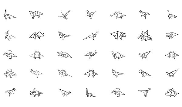 Sammlung von Origami-Tieren Sammlung von Origami-Tieren