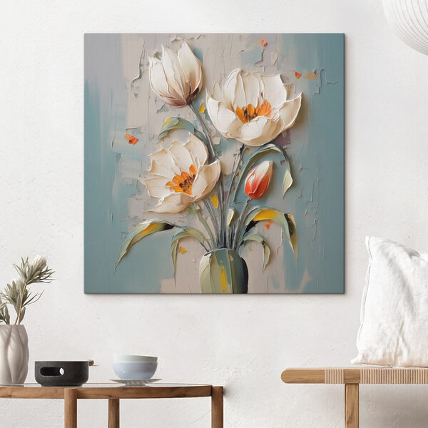 Painting of flowers in a vase