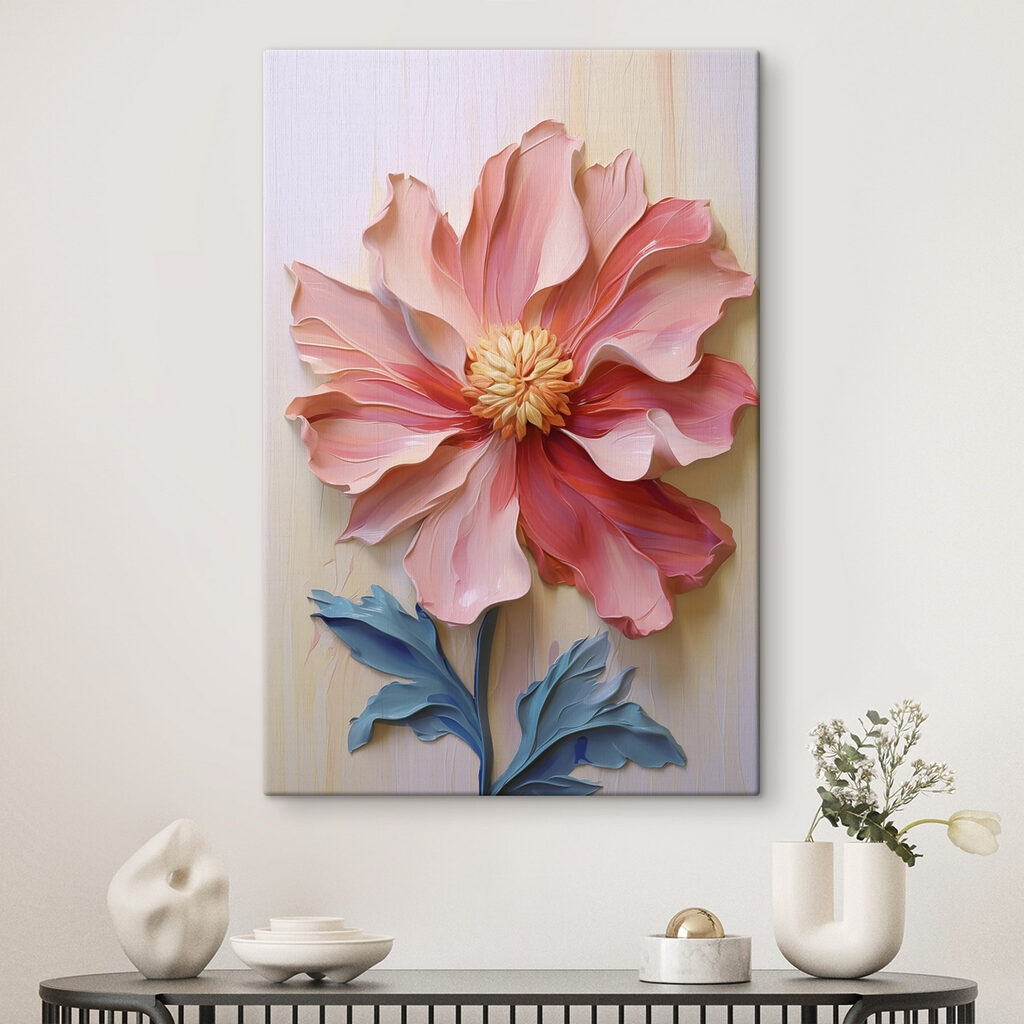 Pink flower with a yellow center Pink flower with a yellow center