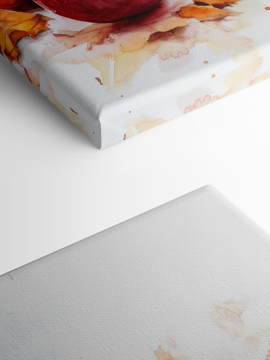 Aquarellmalerei einer Teekanne und Äpfel