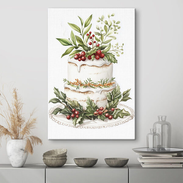 Torte mit Beeren und Blättern Wandbilder Torte mit Beeren und Blättern