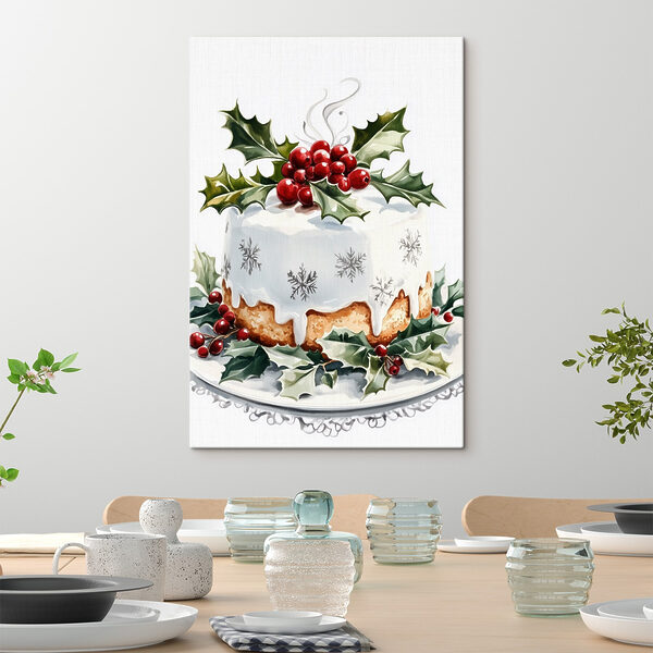 Kuchen mit Zuckerguss und Beeren obenauf Wandbilder Kuchen mit Zuckerguss und Beeren obenauf