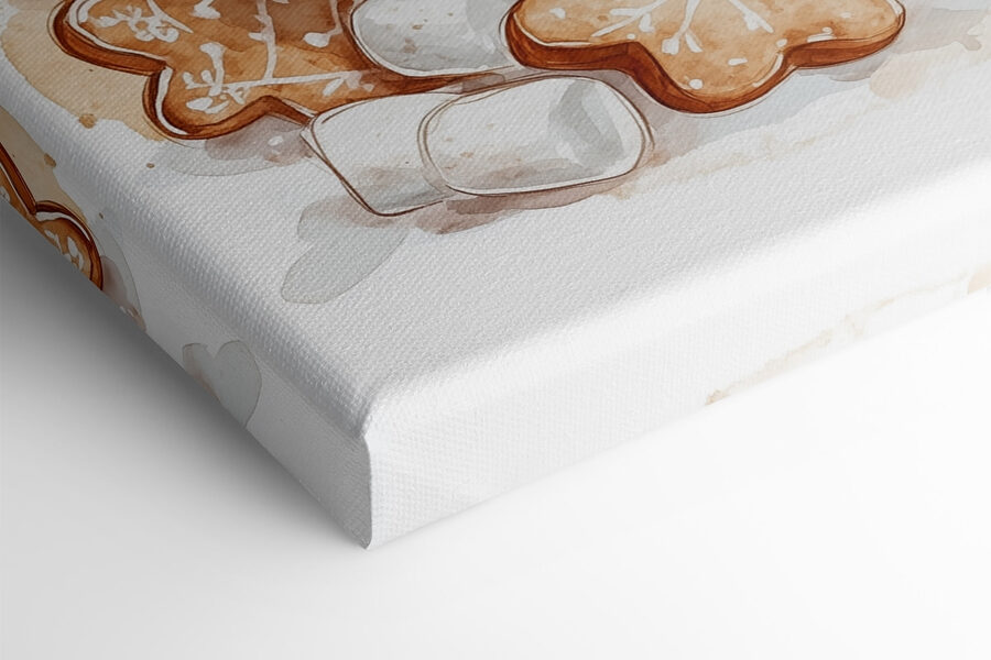 Lebkuchenmann in einem Becher mit heißer Schokolade Lebkuchenmann in einem Becher mit heißer Schokolade