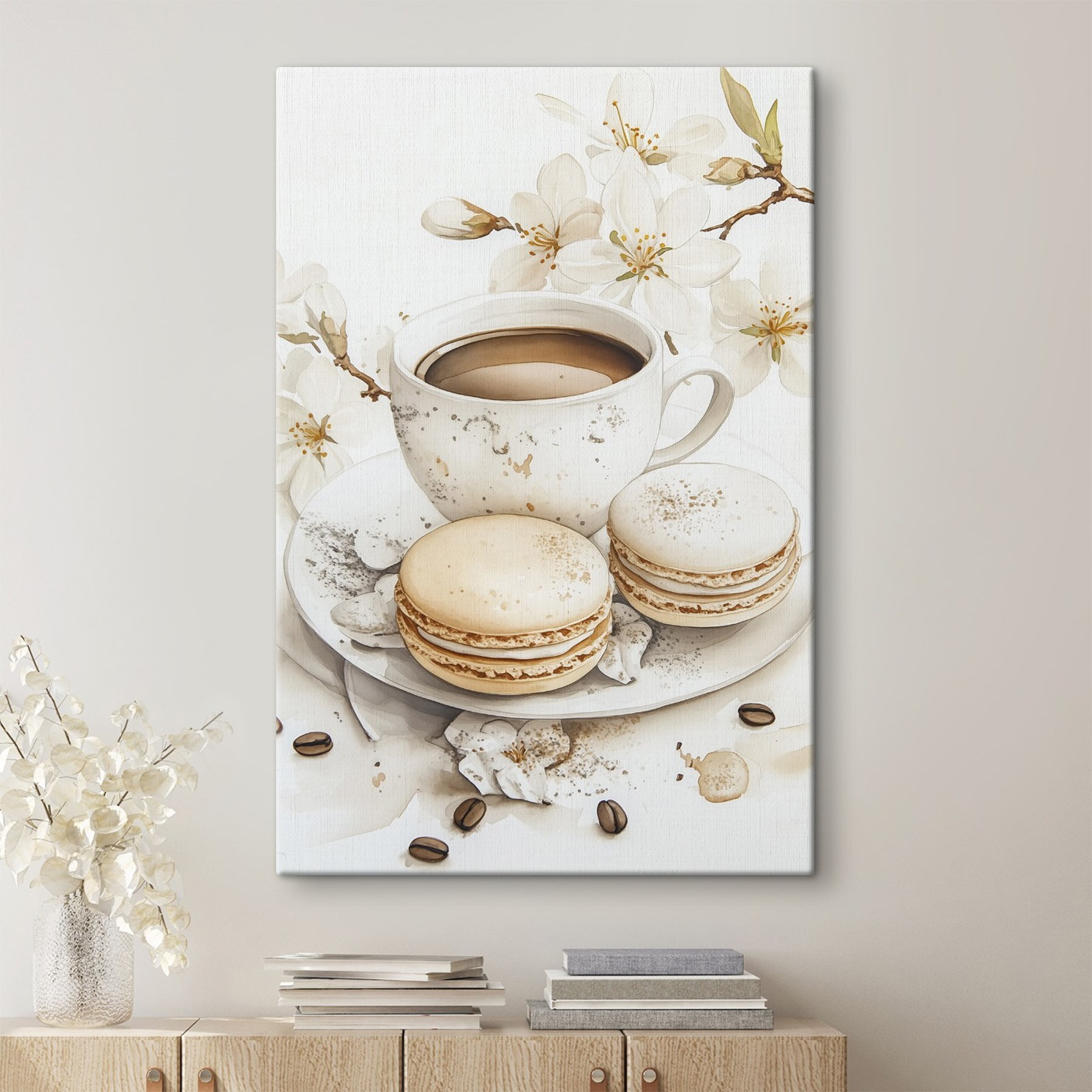 Cup of coffee and cookies on a plate Cup of coffee and cookies on a plate