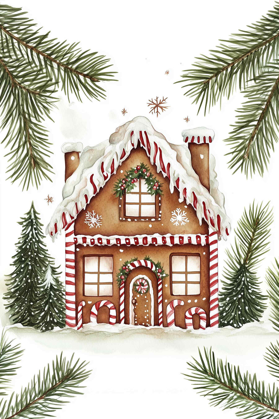 Lebkuchenhaus mit Schnee darauf