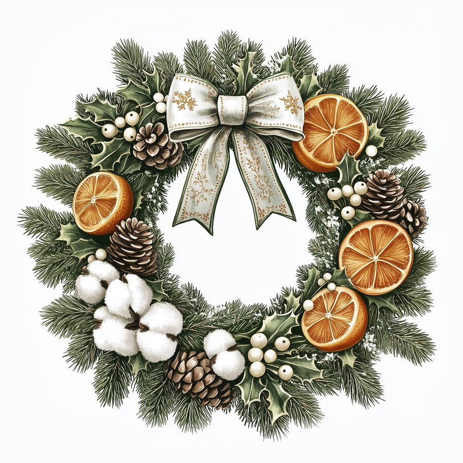 Kranz mit Orangen und Beeren