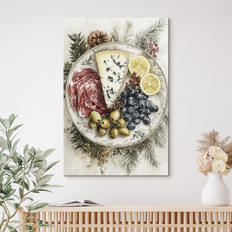 Speiseteller mit Obst und Käse Speiseteller mit Obst und Käse