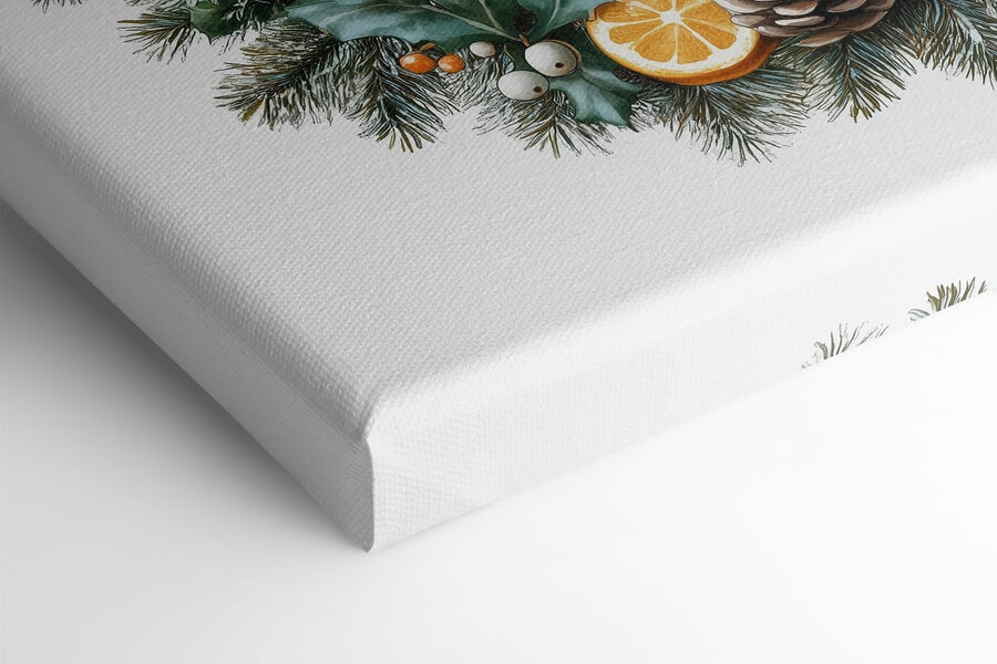 Kranz mit Tannenzapfen und Orangen