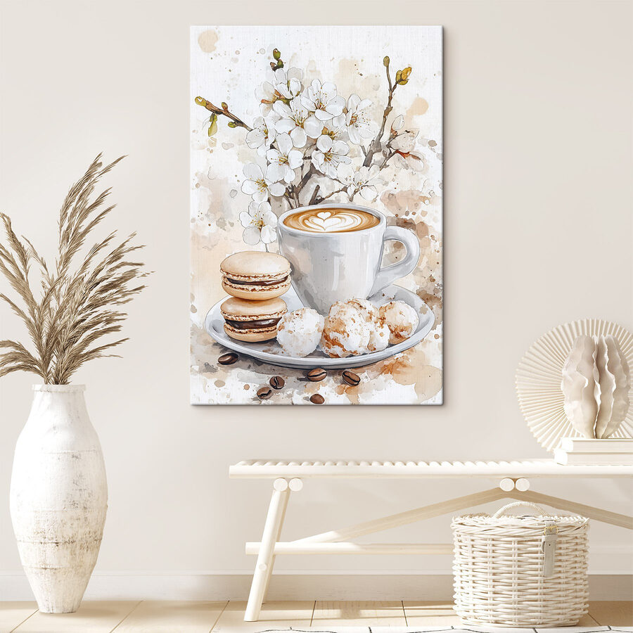 Eine Tasse Kaffee und Kekse