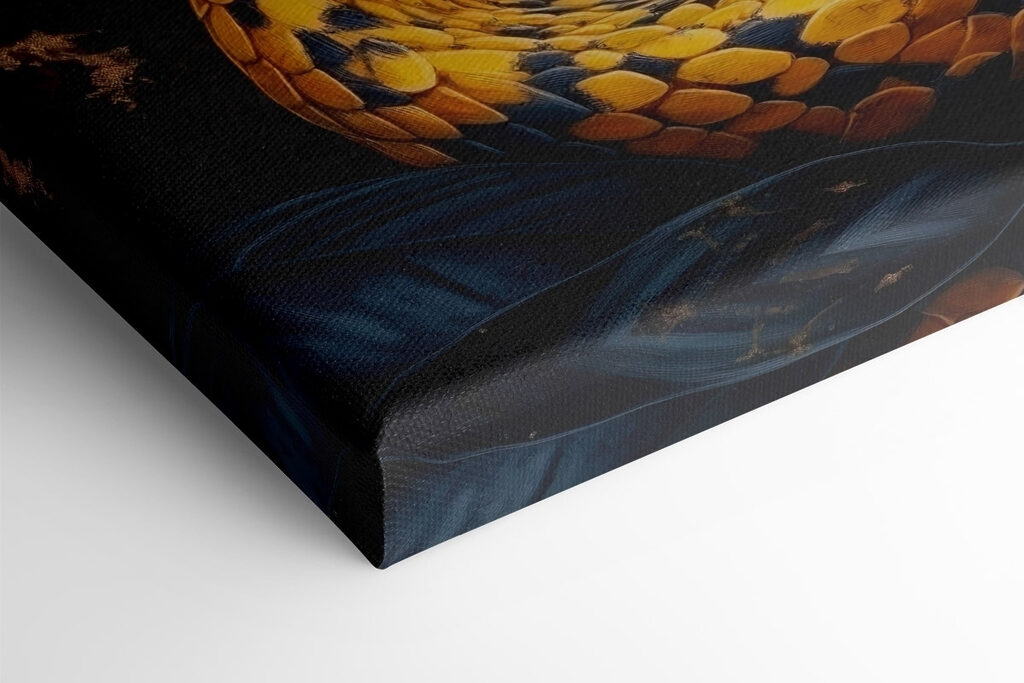 Yellow snake with black leaves