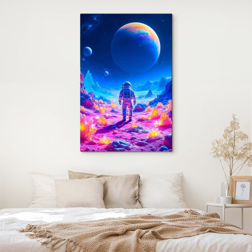 Astronaut walking on a desert