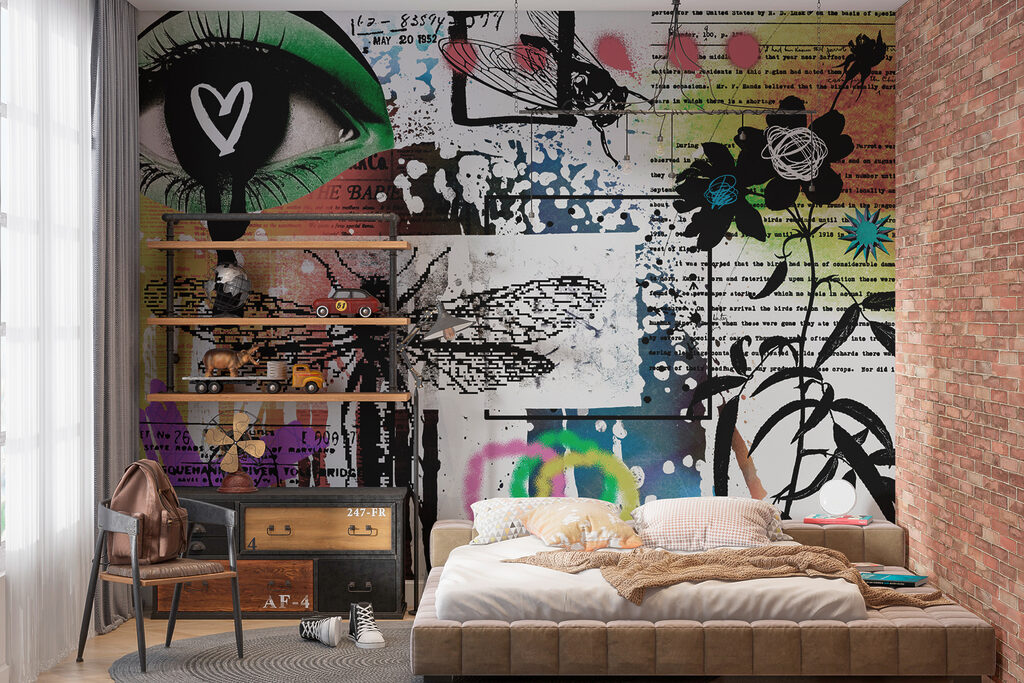 Collage of art with dragonflies and flowers