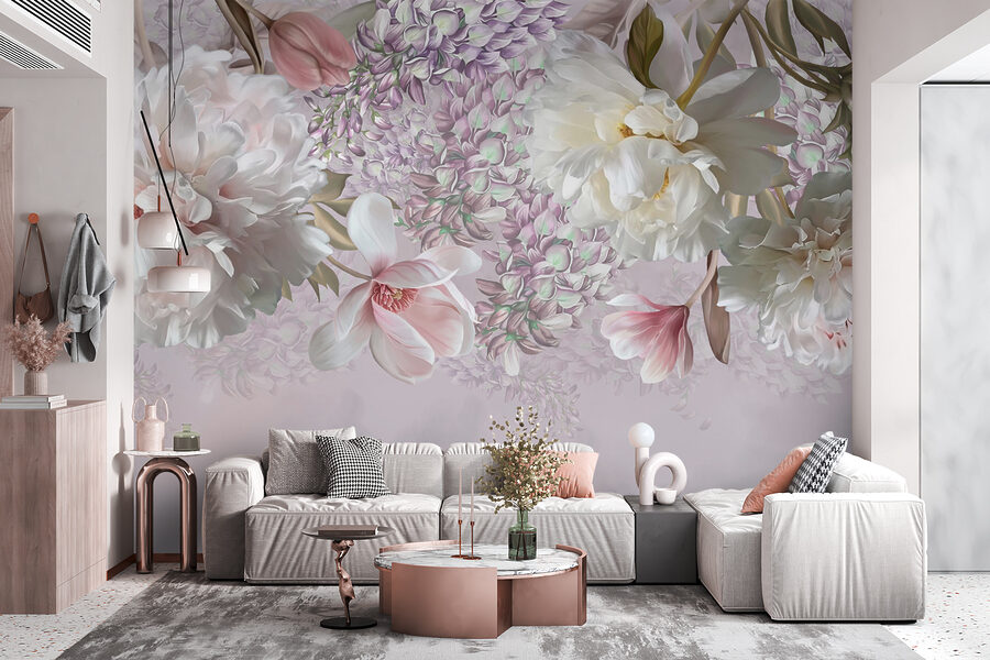 Zarte Blüten in sanften Pastelltönen