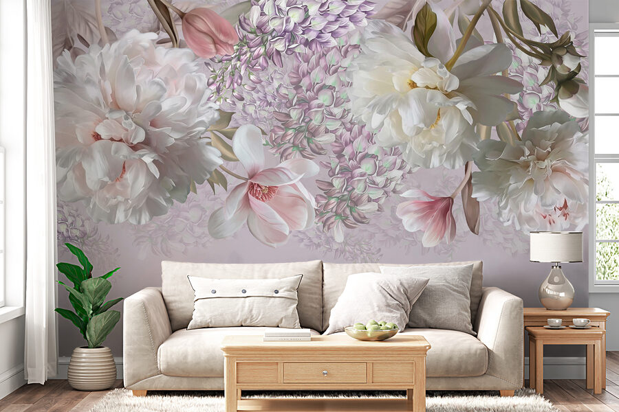 Zarte Blüten in sanften Pastelltönen