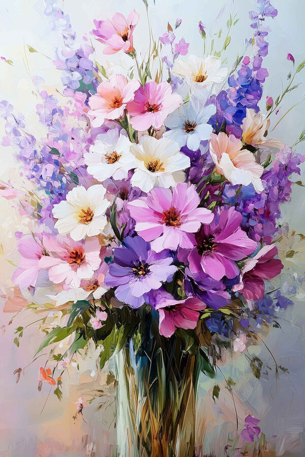 Gemälde von Blumen in einer Vase Gemälde von Blumen in einer Vase