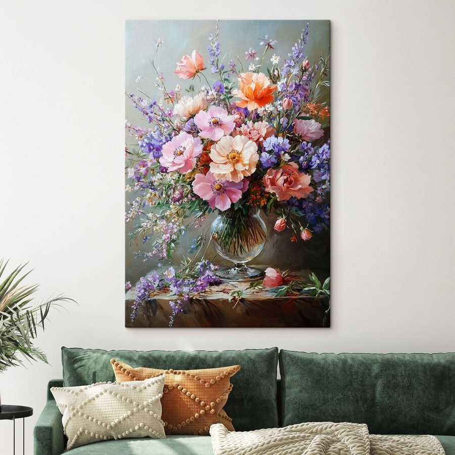 Gemälde von Blumen in einer Vase