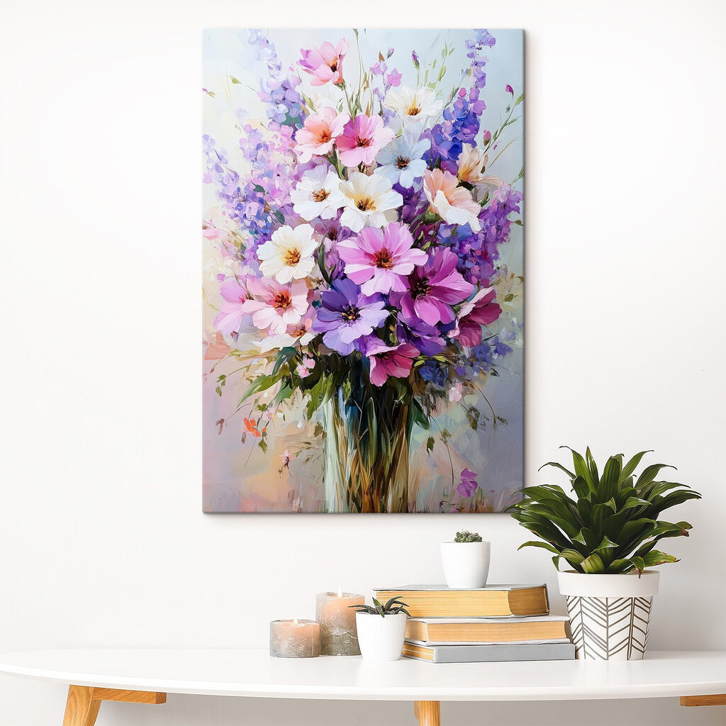 Painting of flowers in a vase