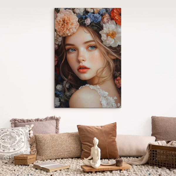 Frau mit Blumen im Haar Frau mit Blumen im Haar