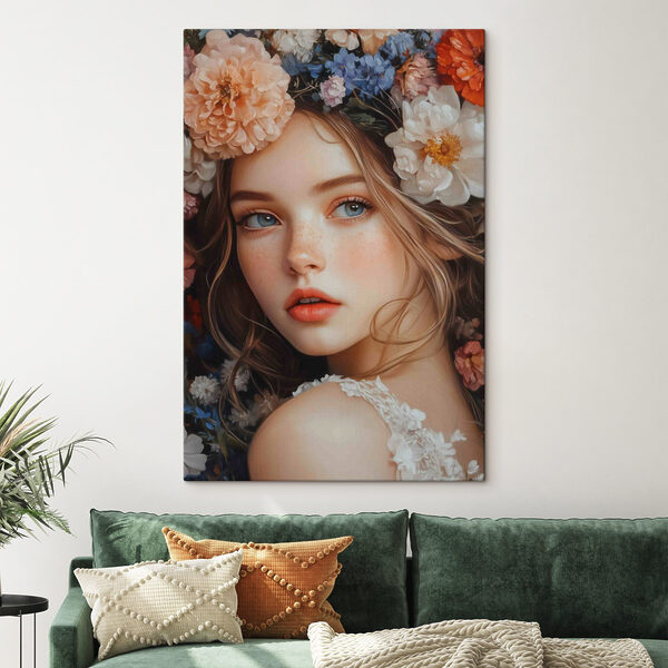 Frau mit Blumen im Haar Frau mit Blumen im Haar