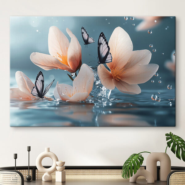 Schmetterlinge auf Blumen und Wasser Schmetterlinge auf Blumen und Wasser