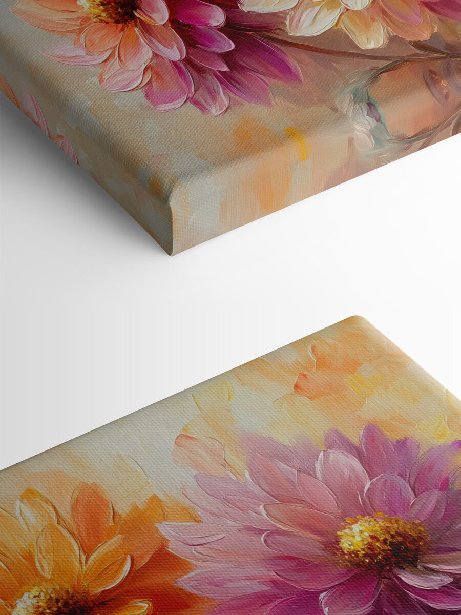 Gemälde von Blumen auf einer Leinwand Gemälde von Blumen auf einer Leinwand