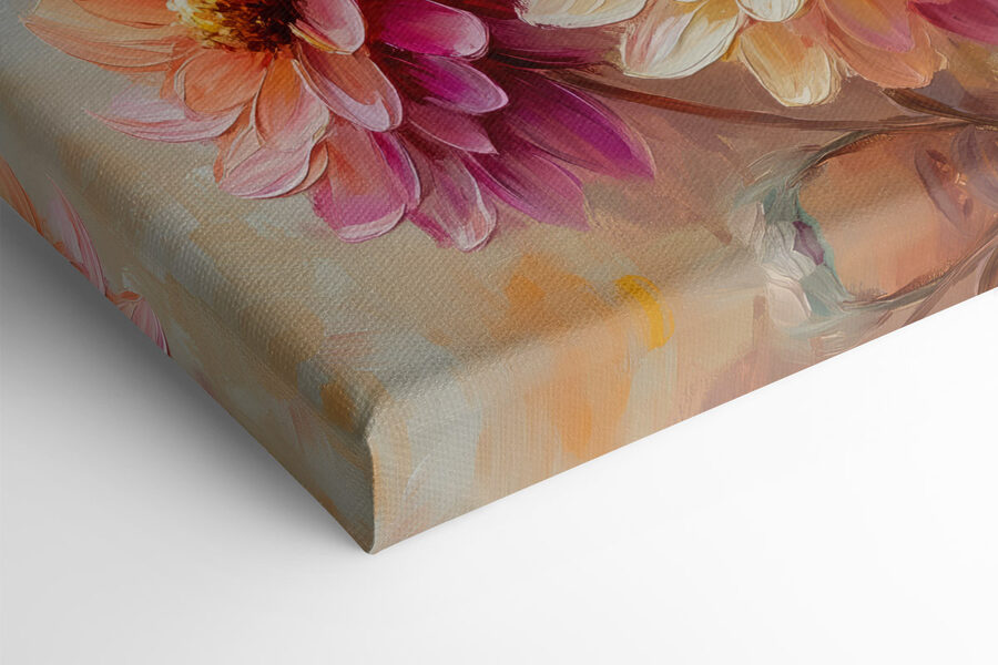 Gemälde von Blumen auf einer Leinwand Gemälde von Blumen auf einer Leinwand