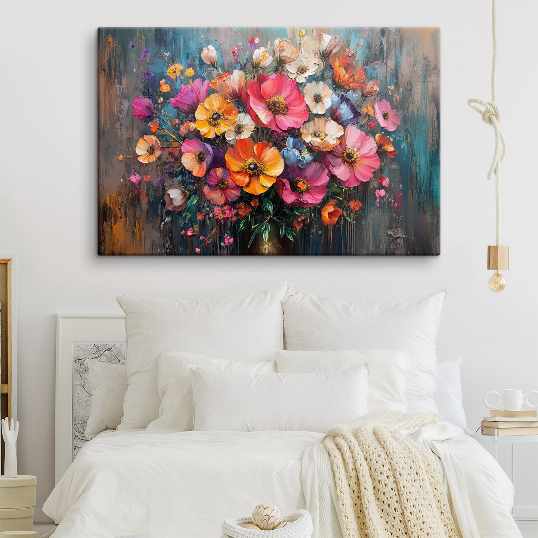 Painting of flowers in a vase