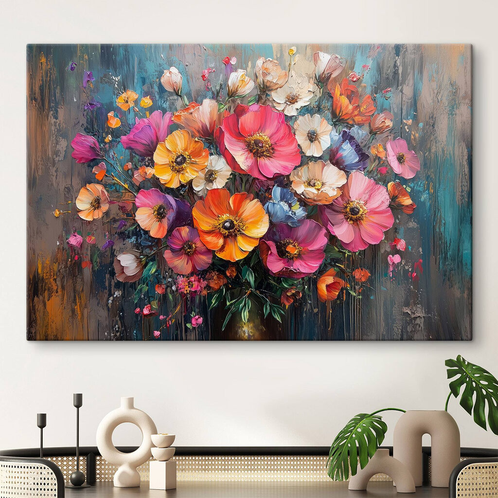 Painting of flowers in a vase