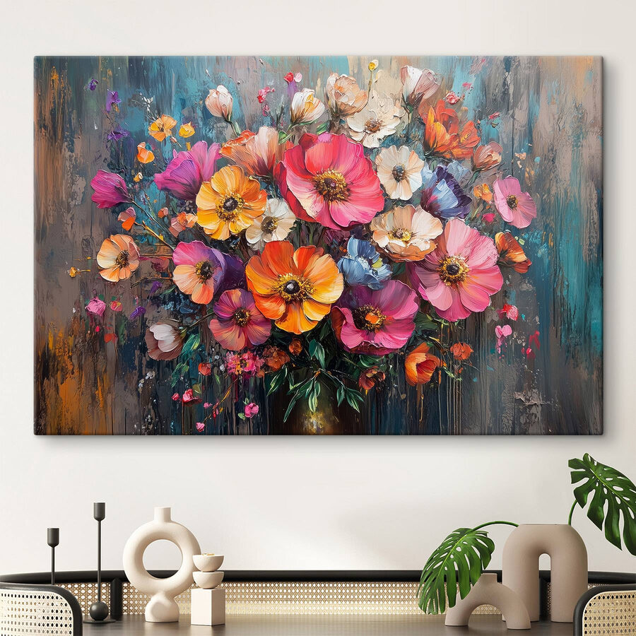 Gemälde von Blumen in einer Vase