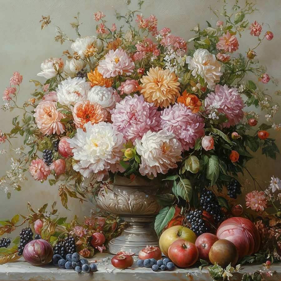 Gemälde von Blumen in einer Vase Gemälde von Blumen in einer Vase