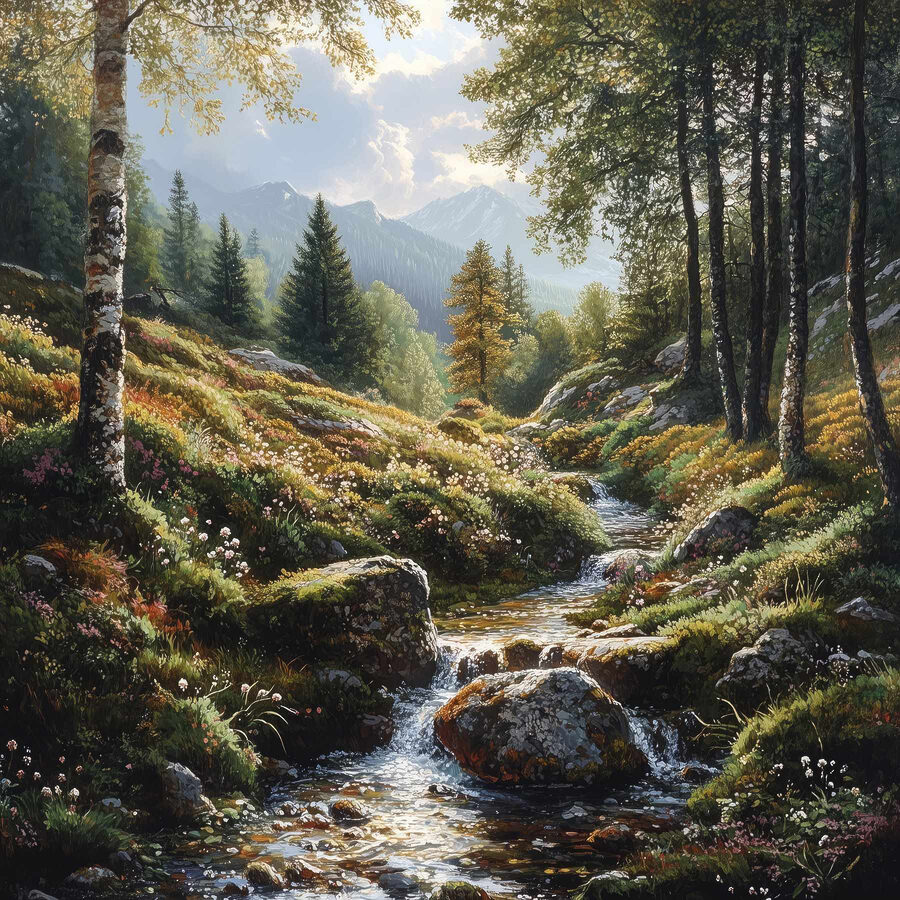 Bachlauf durch einen Wald