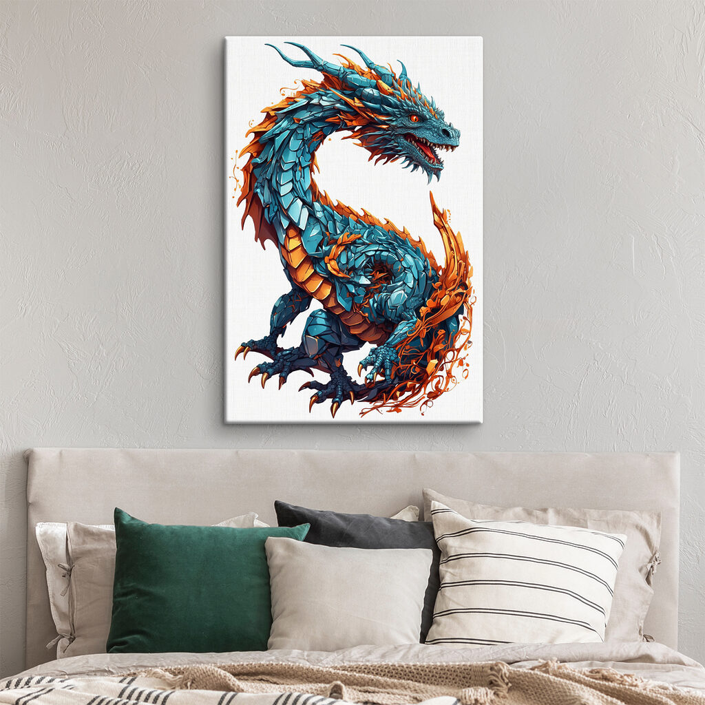 Blue and orange dragon