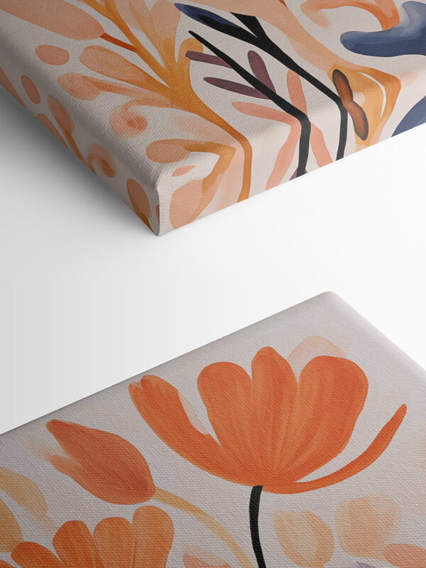 Painting of flowers and leaves