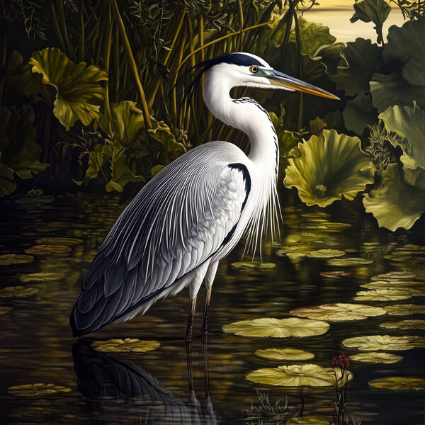 Vogel im Wasser stehend Vogel im Wasser stehend