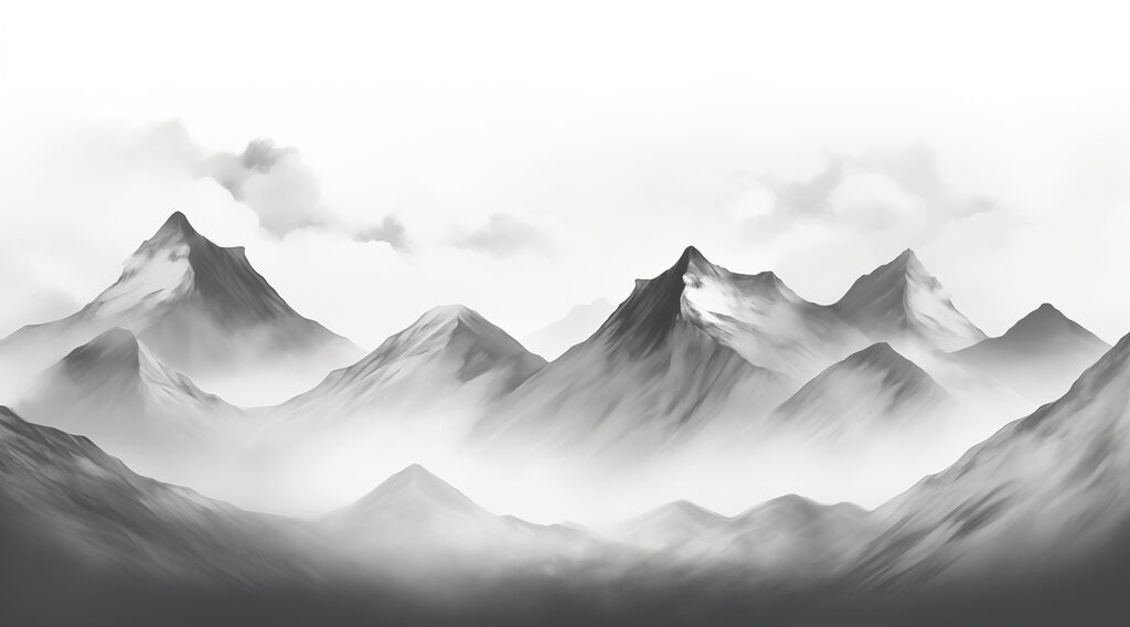 Bergkette mit Nebel Bergkette mit Nebel