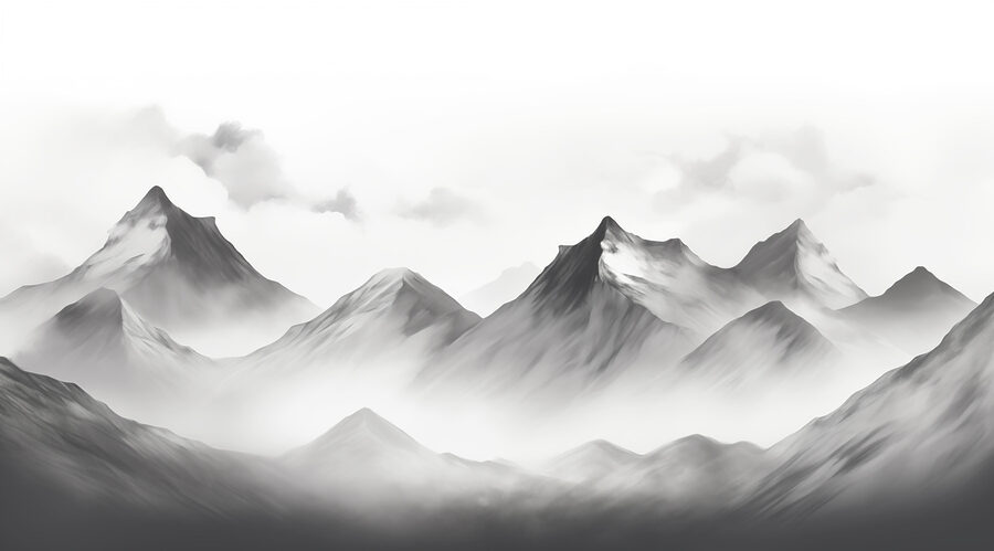 Bergkette mit Nebel Bergkette mit Nebel