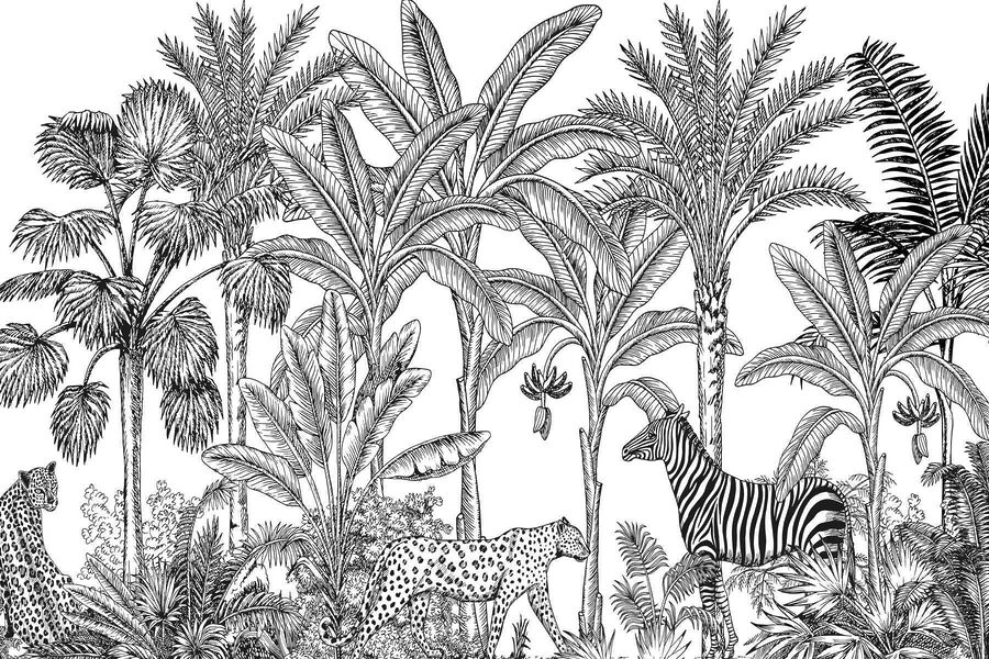 Zebra und Gepard im Dschungel