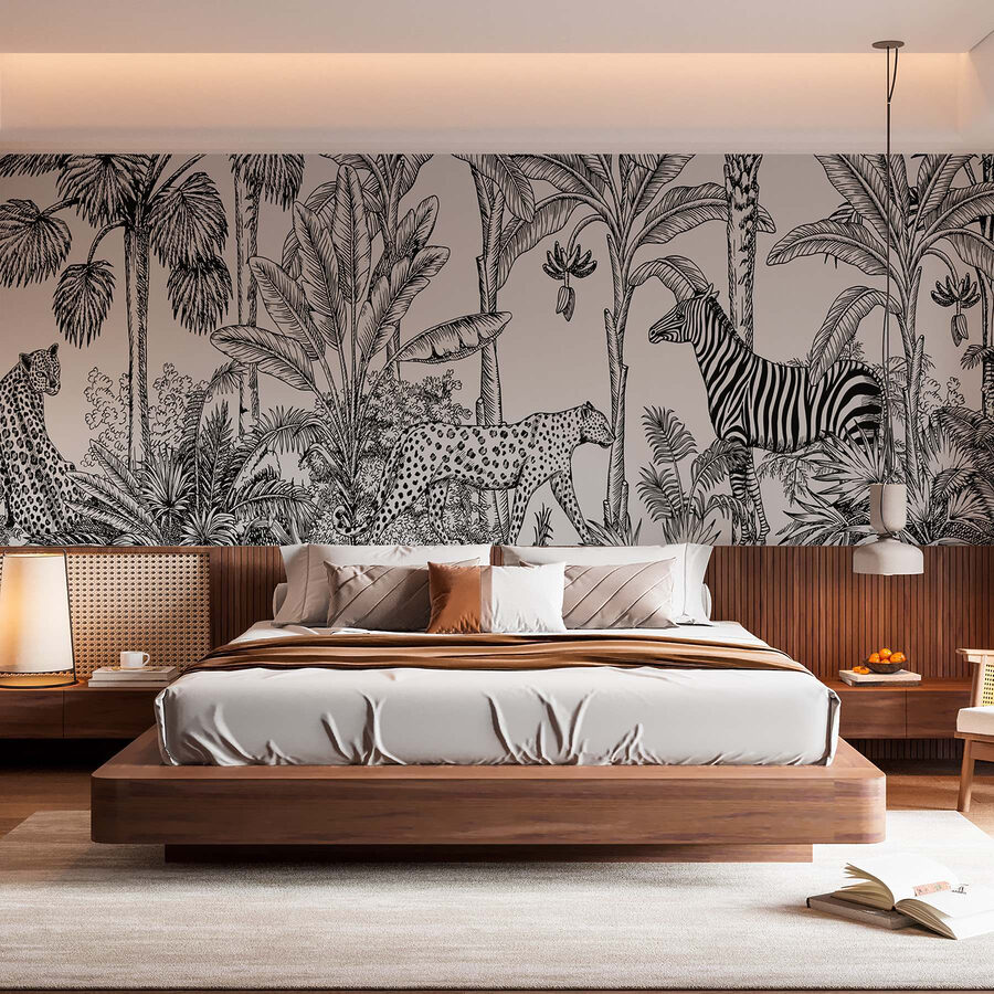 Zebra und Gepard im Dschungel