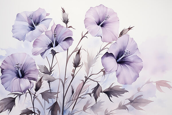 Gemälde von lila Blumen Gemälde von lila Blumen