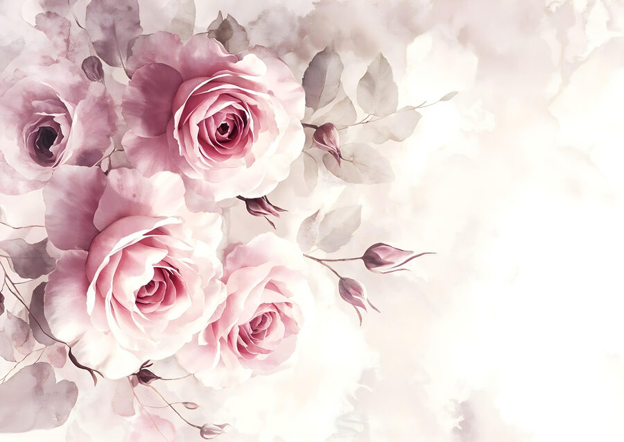 Gruppe von rosa Rosen
