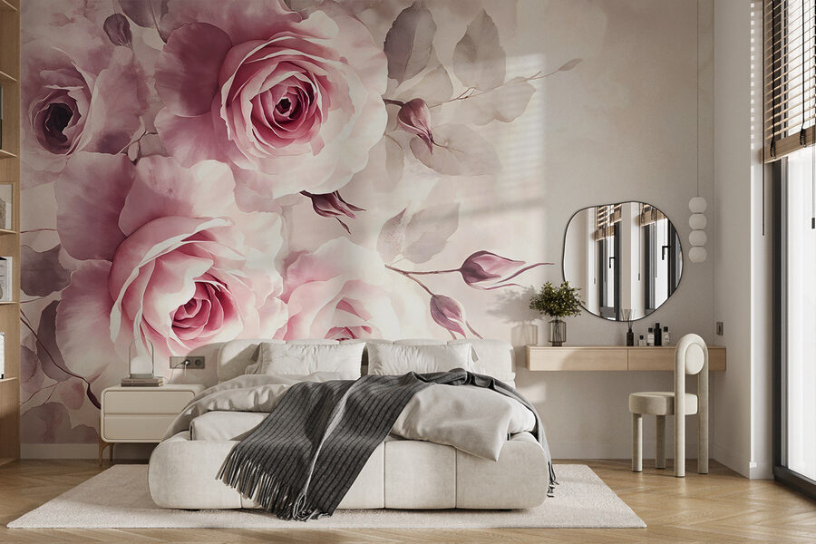 Gruppe von rosa Rosen