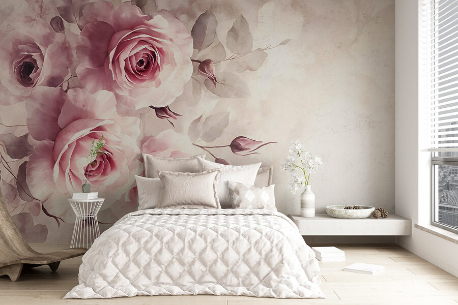 Gruppe von rosa Rosen